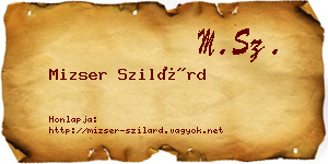 Mizser Szilárd névjegykártya